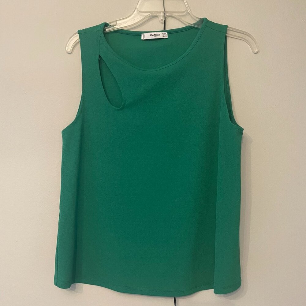 Green Keyhole Tank Top